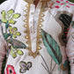 Jacquard Check Floral Print kurta with Mirror Border
