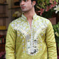 Green Sunflower Mirror Kurta with Dupatta