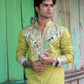 Green Sunflower Mirror Kurta with Dupatta