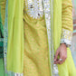 Green Sunflower Mirror Kurta with Dupatta