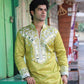Green Sunflower Mirror Kurta with Dupatta