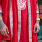 Scarlet Red Mirror Kurta with Dupatta