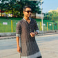 Black Kurta with White Linings and Exquisite Embroidery