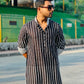 Black Kurta with White Linings and Exquisite Embroidery