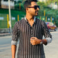 Black Kurta with White Linings and Exquisite Embroidery
