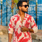 Vibrant Laal Shibori Rayon Kurta