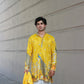 Yellow Rangeela Mor Kurta With Koti