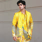 Yellow Rangeela Mor Kurta With Koti