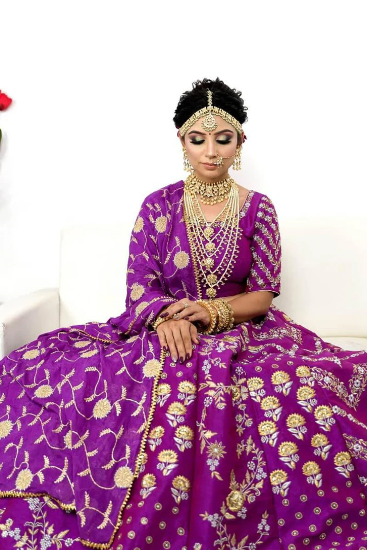 Purple Silk Lehenga
