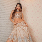Peach All Over Worked Embroidery Lehenga