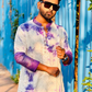 Regal Purple Tie & Dye Embroidered Kurta
