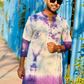 Regal Purple Tie & Dye Embroidered Kurta