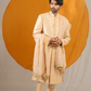 Golden Jacquard Silk Sherwani (Without Dupatta)