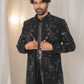 Black Indo Western Mirror Work