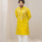 Green Raw Silk Mirror Kurta