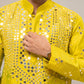 Green Raw Silk Mirror Kurta