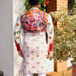 White spandex Multicolour embriodery Kurta