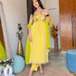 Yellow Georgette Anarkali Suit with Embroidered Dupatta