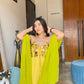 Yellow Georgette Anarkali Suit with Embroidered Dupatta