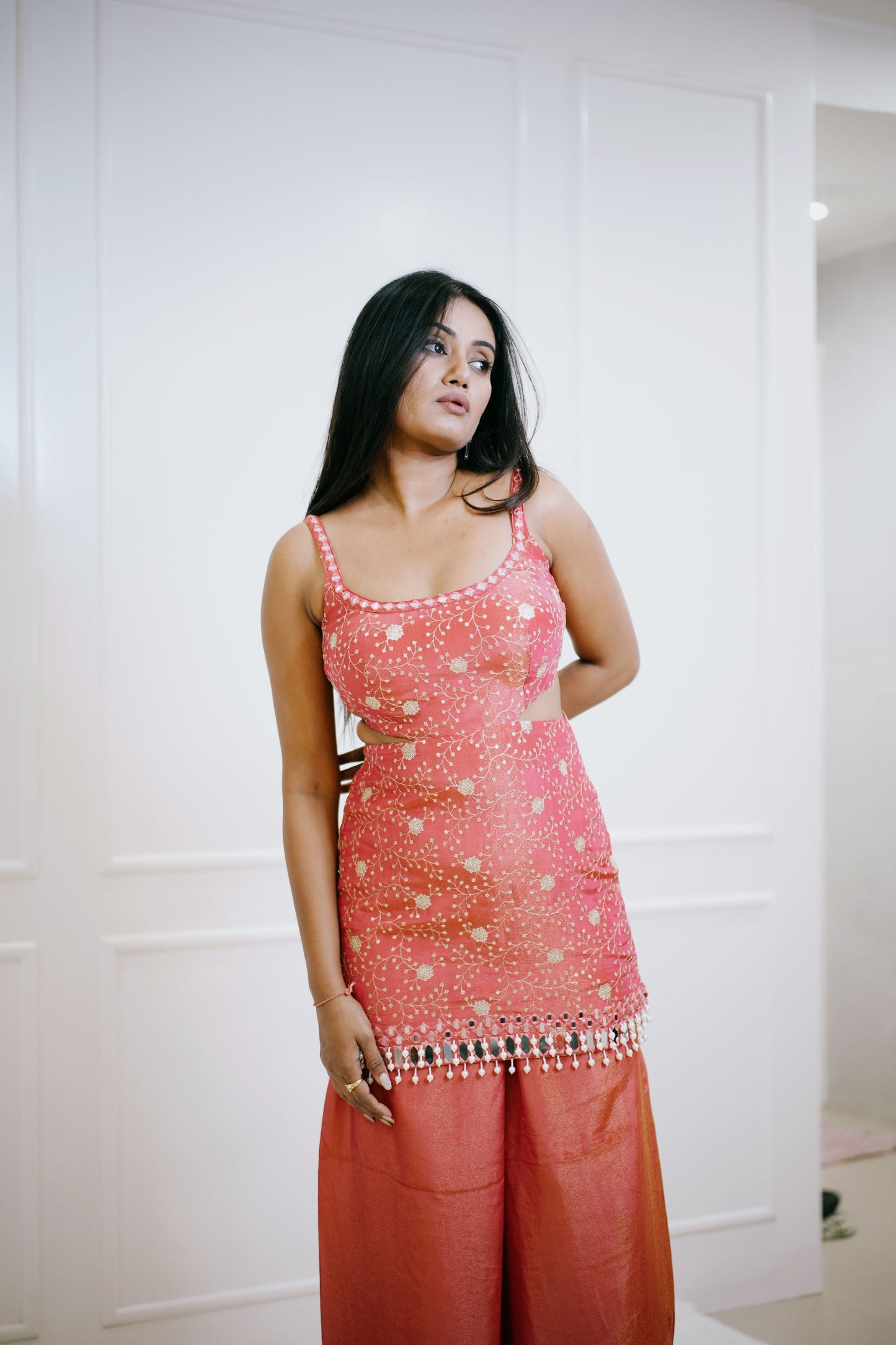 Alaya mefil Crimson Kurta Sharara Set