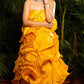 Yellow Ruffled Gown - Kzari - The Design Studio