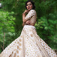White Gotta Lehenga And Golden Dupatta. - Kzari - The Design Studio
