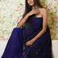 Blue Gown With Cape Tassels